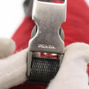 PRADA Sports Shoulder Bag Nylon Red Silver Auth 163901-10