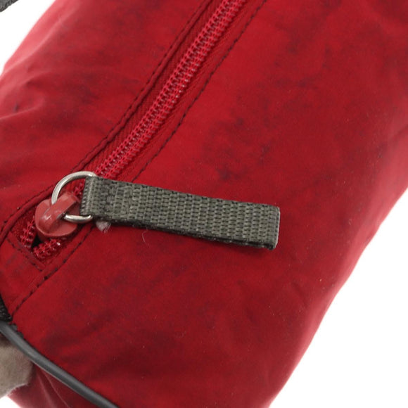 PRADA Sports Shoulder Bag Nylon Red Silver Auth 163901