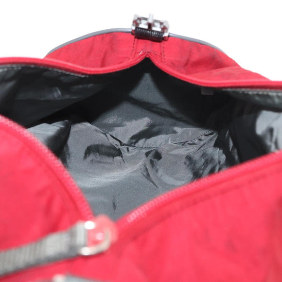 PRADA Sports Shoulder Bag Nylon Red Silver Auth 163901