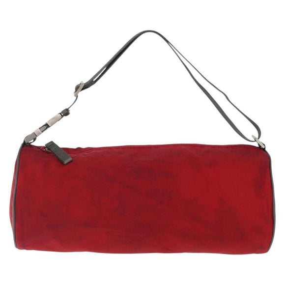 PRADA Sports Shoulder Bag Nylon Red Silver Auth 163901