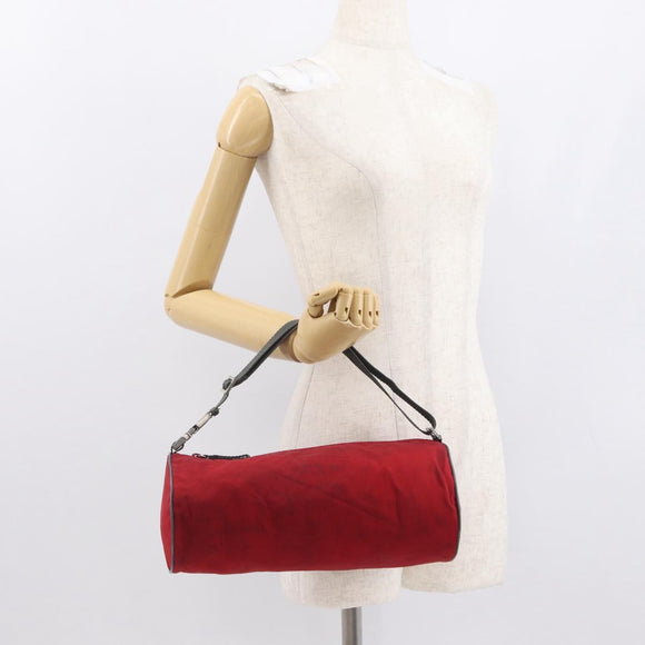 PRADA Sports Shoulder Bag Nylon Red Silver Auth 163901