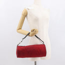 PRADA Sports Shoulder Bag Nylon Red Silver Auth 163901-22