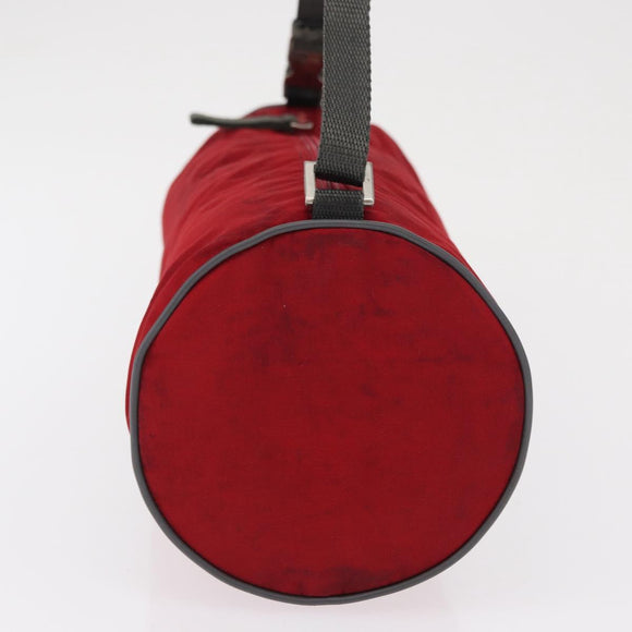 PRADA Sports Shoulder Bag Nylon Red Silver Auth 163901