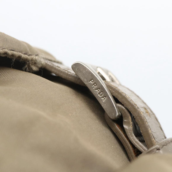 PRADA Backpack Nylon Khaki Silver Auth 163902