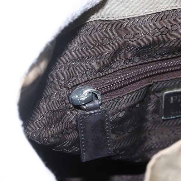 PRADA Backpack Nylon Khaki Silver Auth 163902