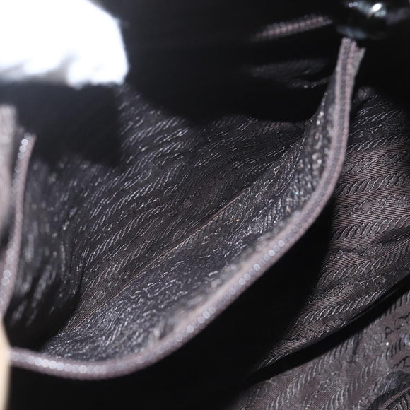 PRADA Backpack Nylon Khaki Silver Auth 163902