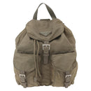 PRADA Backpack Nylon Khaki Silver Auth 163902-13