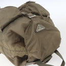 PRADA Backpack Nylon Khaki Silver Auth 163902-6