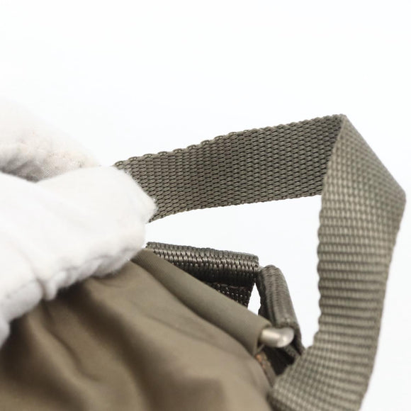 PRADA Backpack Nylon Khaki Silver Auth 163902