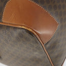 CELINE Macadam Canvas Boston Bag PVC Leather Brown Gold Auth 163903-13