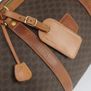 CELINE Macadam Canvas Boston Bag PVC Leather Brown Gold Auth 163903-16