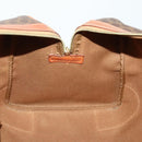 CELINE Macadam Canvas Boston Bag PVC Leather Brown Gold Auth 163903-21