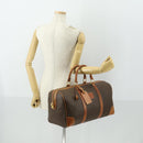 CELINE Macadam Canvas Boston Bag PVC Leather Brown Gold Auth 163903-27