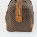 CELINE Macadam Canvas Boston Bag PVC Leather Brown Gold Auth 163903-4