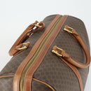 CELINE Macadam Canvas Boston Bag PVC Leather Brown Gold Auth 163903-6