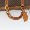 CELINE Macadam Canvas Boston Bag PVC Leather Brown Gold Auth 163903-7