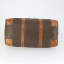 CELINE Macadam Canvas Boston Bag PVC Leather Brown Gold Auth 163903-9