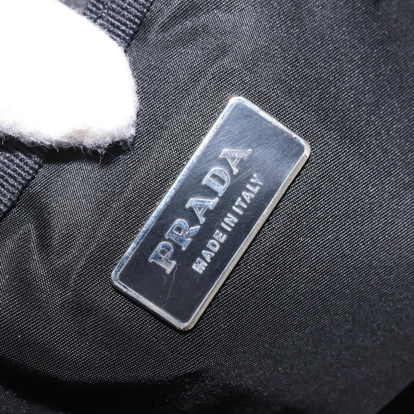 PRADA Boston Bag Nylon 2way Black Silver Auth 163905A