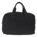 PRADA Boston Bag Nylon 2way Black Silver Auth 163905A-2