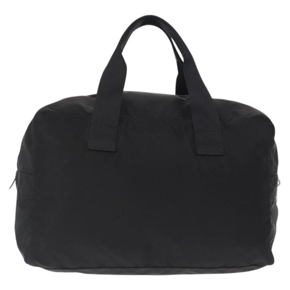 PRADA Boston Bag Nylon 2way Black Silver Auth 163905A
