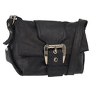 CELINE Shoulder Bag Leather Black Gold Auth 163914-1