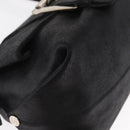 CELINE Shoulder Bag Leather Black Gold Auth 163914-9