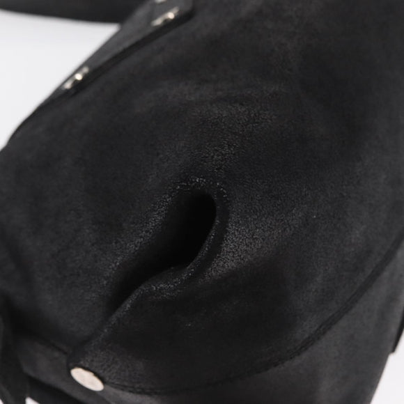 CELINE Shoulder Bag Leather Black Gold Auth 163914