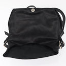 CELINE Shoulder Bag Leather Black Gold Auth 163914-10