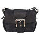 CELINE Shoulder Bag Leather Black Gold Auth 163914-13