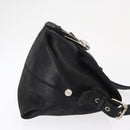 CELINE Shoulder Bag Leather Black Gold Auth 163914-3
