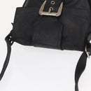 CELINE Shoulder Bag Leather Black Gold Auth 163914-6