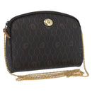 Christian Dior Honeycomb Canvas Shoulder Bag PVC Gray Gold Auth 163916-1