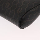 Christian Dior Honeycomb Canvas Shoulder Bag PVC Gray Gold Auth 163916-15