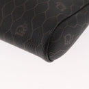 Christian Dior Honeycomb Canvas Shoulder Bag PVC Gray Gold Auth 163916-9