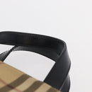 BURBERRY Nova Check Hand Bag PVC Beige Silver Auth 163918-8