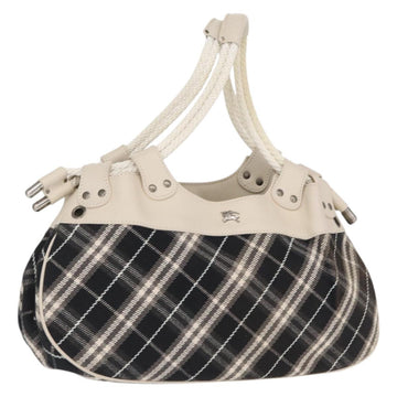 BURBERRY Nova Check Blue Label Hand Bag Canvas Black Auth 163921