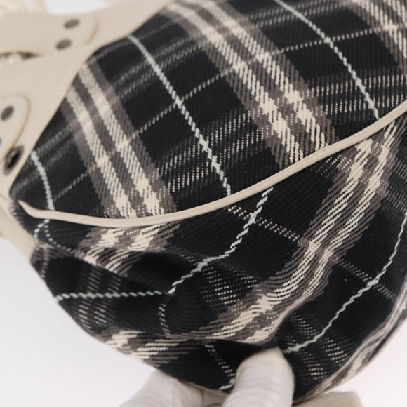 BURBERRY Nova Check Blue Label Hand Bag Canvas Black Auth 163921