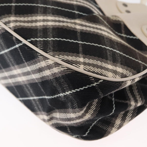BURBERRY Nova Check Blue Label Hand Bag Canvas Black Auth 163921
