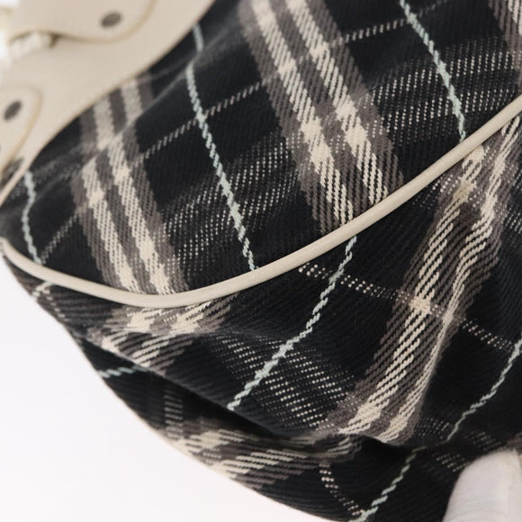 BURBERRY Nova Check Blue Label Hand Bag Canvas Black Auth 163921