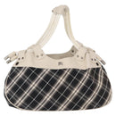 BURBERRY Nova Check Blue Label Hand Bag Canvas Black Auth 163921-13
