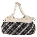 BURBERRY Nova Check Blue Label Hand Bag Canvas Black Auth 163921-2