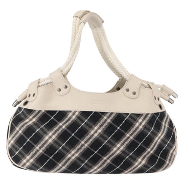 BURBERRY Nova Check Blue Label Hand Bag Canvas Black Auth 163921 - 0
