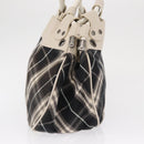 BURBERRY Nova Check Blue Label Hand Bag Canvas Black Auth 163921-3