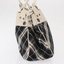 BURBERRY Nova Check Blue Label Hand Bag Canvas Black Auth 163921-4