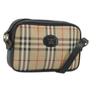 Burberrys Nova Check Shoulder Bag Canvas Beige Gold Auth 163922-1