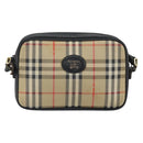 Burberrys Nova Check Shoulder Bag Canvas Beige Gold Auth 163922-13