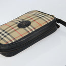 Burberrys Nova Check Shoulder Bag Canvas Beige Gold Auth 163922-6