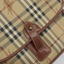 BURBERRY Nova Check Shoulder Bag PVC Beige Gold Auth 163923-14