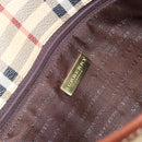 BURBERRY Nova Check Shoulder Bag PVC Beige Gold Auth 163923-16