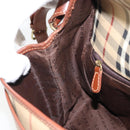 BURBERRY Nova Check Shoulder Bag PVC Beige Gold Auth 163923-19